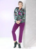 Bluse mit V-Schlitz und Bindeband 