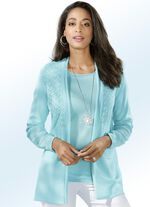 Strick-Twinset mit h&uuml;bschem Mustermix AQUA