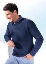 Flotter V-Pullover in 2 Farben MARINE