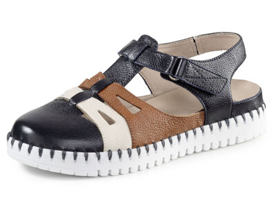 ELENA EDEN Sandale aus genarbtem Nappaleder 