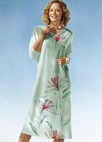 Nachthemd mit V-Ausschnitt und langen &Auml;rmeln 