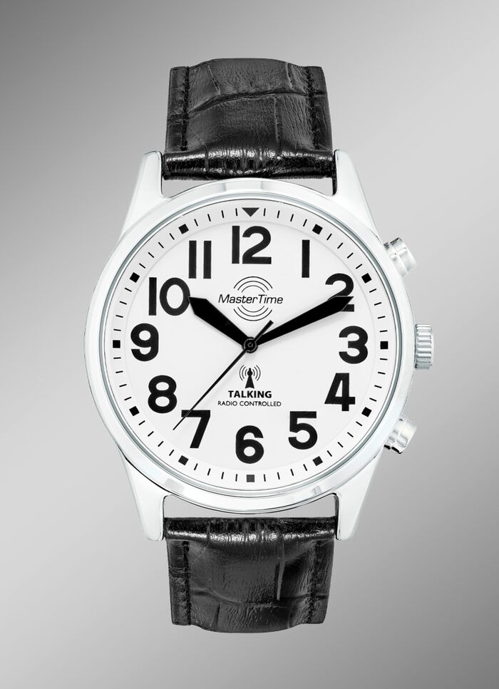 Funk-Herrenuhr mit sprechender Zeitansage 