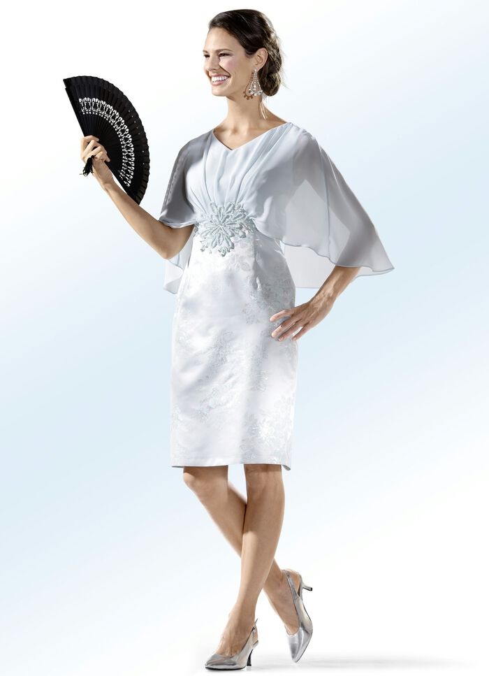 Party-Kleid mit Chifon-Besatz in Poncho-Form 