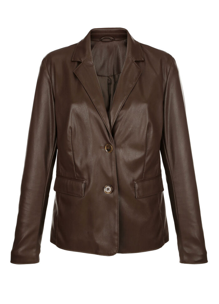 Blazer aus Nappaleder-Imitat 