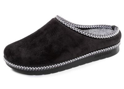 Laurina, klassische Damen-Hausschuhe, Weite G, mit gemusterter Bord&uuml;re 