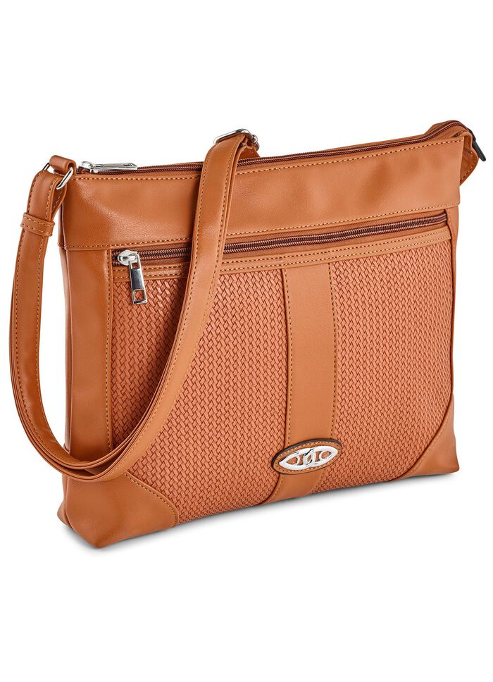 Tasche mit verstellbarem Umh&auml;ngeriemen COGNAC