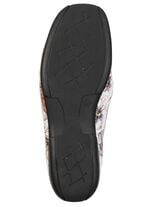 ELENA EDEN, bequeme Damen-Slipper, Weite H, mit herausnehmbarem Fußbett ECRU-BUNT