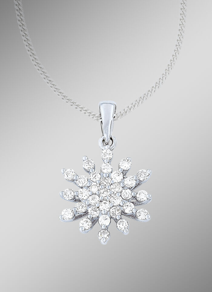 Wundervoller Anhänger Schneeflocke mit 31 Brillanten 