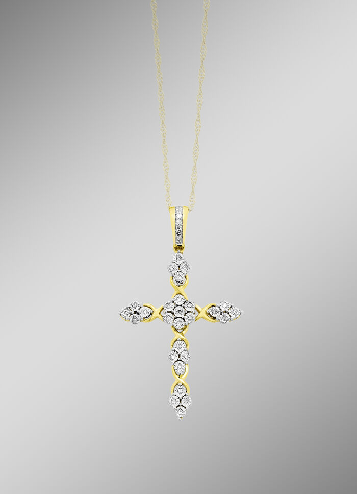 Edler Kreuz-Anh&auml;nger mit Diamanten 