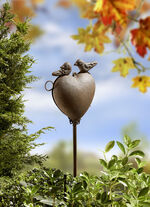 Vogelfutterstation aus lackiertem Stahl im Rost-Look 