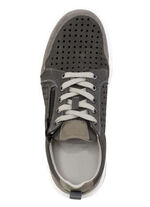 GINO GALANTE Schnürschuh aus luftig perforiertem Nubukleder GRAU