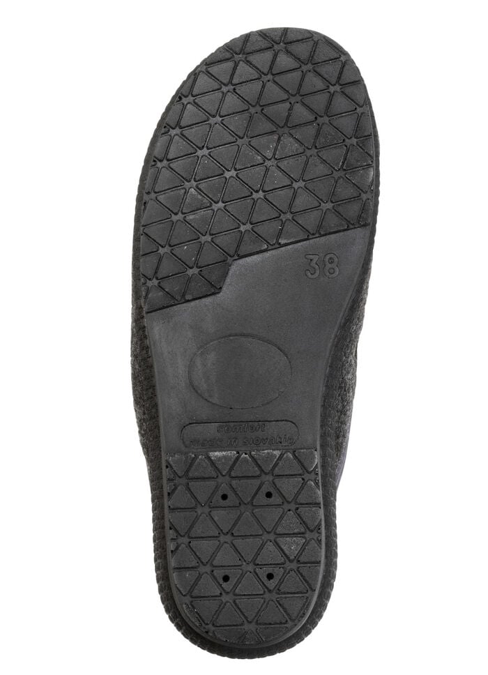 Gefütterte Damen-Hausschuhe, mit Schurwolle ANTHRAZIT