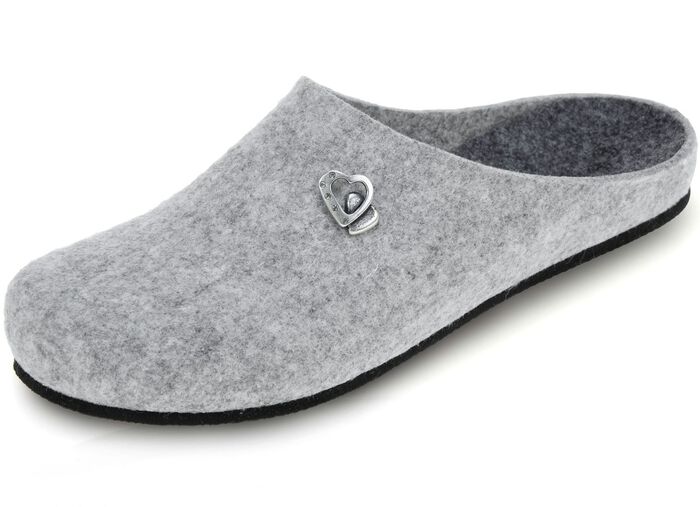 Leichte Damen-Hausschuhe, mit anatomisch geformtem Fu&szlig;bett HELLGRAU