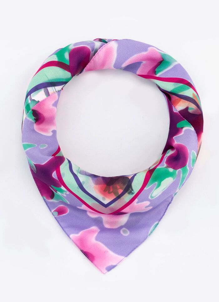 Nickituch mit Fantasiebl&uuml;ten-Dessin 