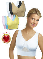 Dreierpack Sport-BH &bdquo;Sporty&ldquo; WEISS-SCHWARZ-HAUT