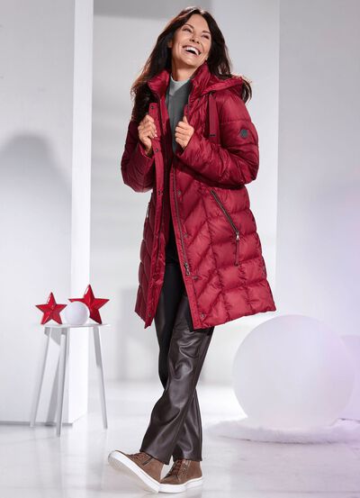 Kurzmantel mit abnehmbarer Kapuze 