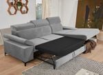 Polsterecke mit Bettfunktion, verstellbaren Kopfst&uuml;tzen und Armlehnen GRAU