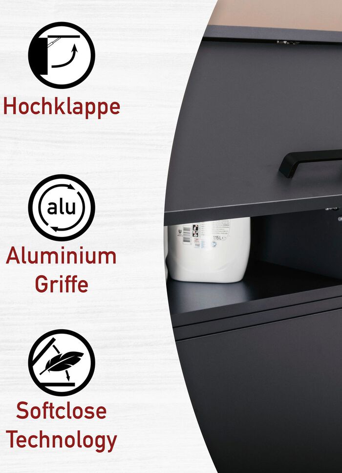 Raffinierte Schr&auml;nke mit Melaminbeschichtung ANTHRAZIT