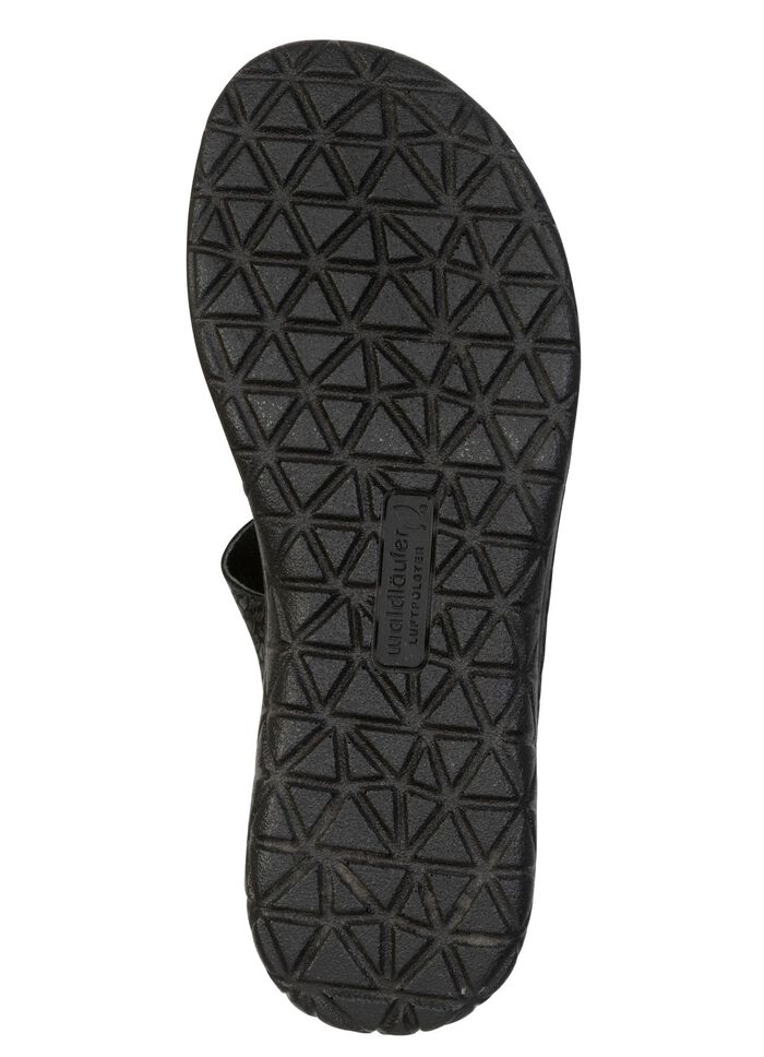 Waldl&auml;ufer, bequeme Damen-Sandalen, Weite H, mit herausnehmbarem Fu&szlig;bett SCHWARZ