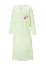 Zweierpack Nachthemden, 3/4 -langen &Auml;rmeln mit Knopfleiste 1X PISTAZIE-BUNT, 1X PISTAZIE