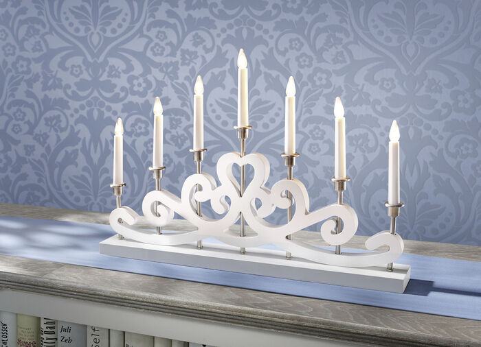 Leuchter aus Holz WEISS