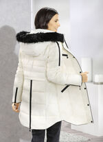 Kurzmantel mit Kunstpelz-Innenausstattung in der Kapuze 