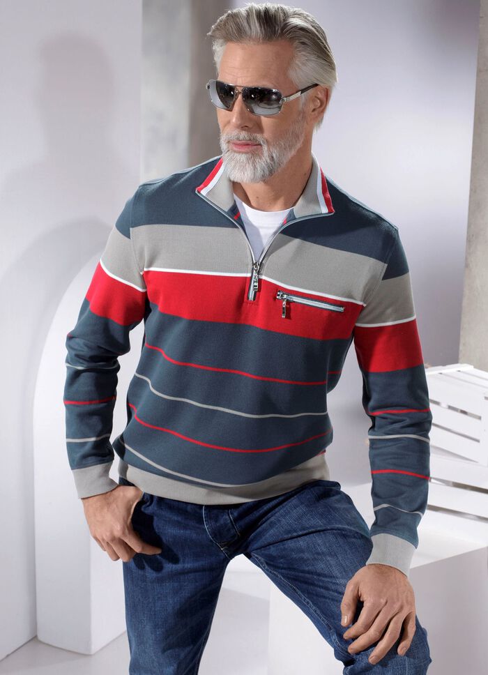 Sweatshirt mit Rei&szlig;verschluss-Brusttasche 