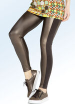 Leggings im angesagten Materialmix NUGATBRAUN
