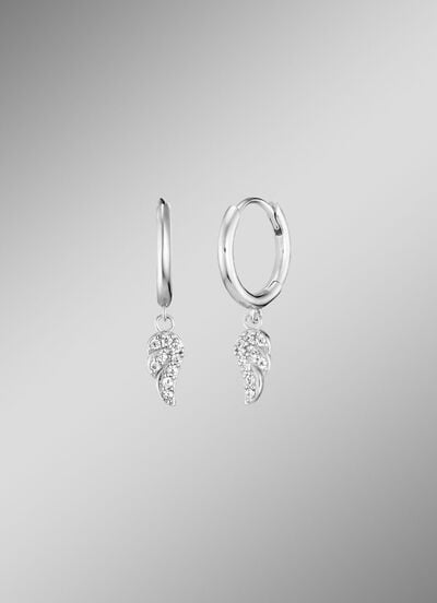 Creolen mit funkelnden Fl&uuml;gelchen 