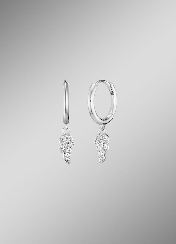 Creolen mit funkelnden Fl&uuml;gelchen 