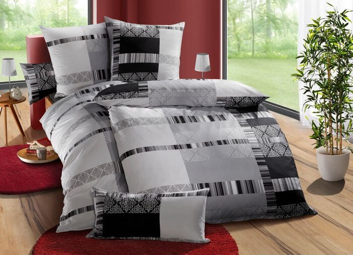 Bettw&auml;sche-Garnitur mit Rei&szlig;verschluss 