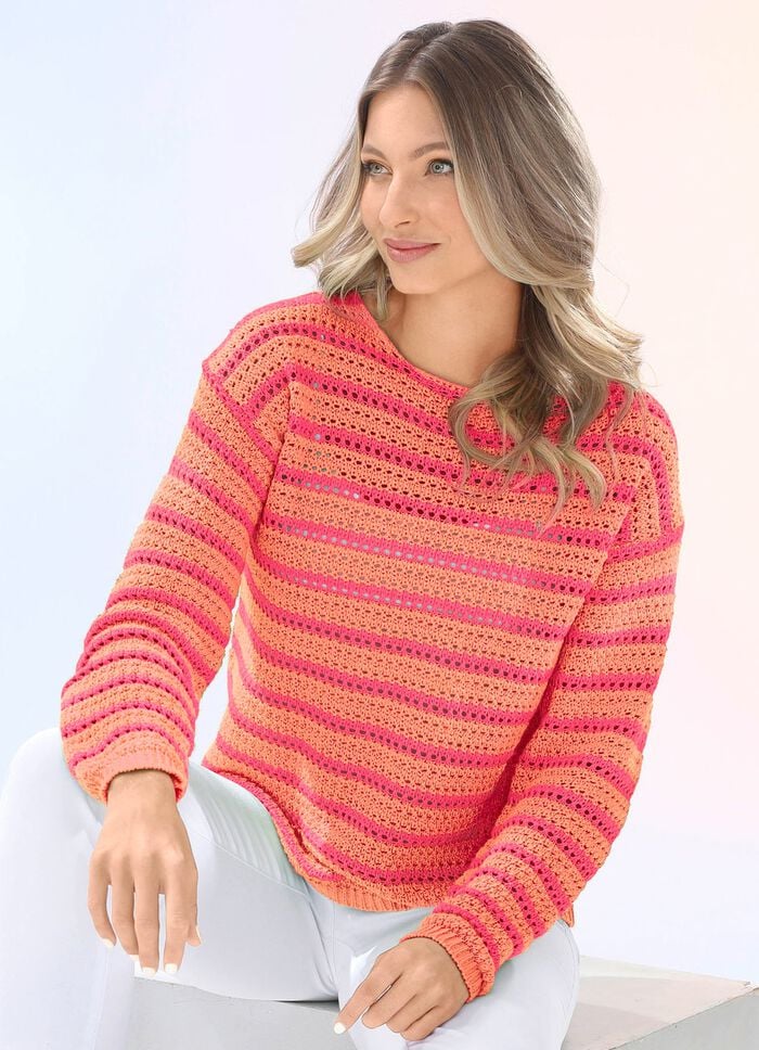 Pullover in Ringelmuster APRICOT-KORALLE