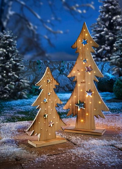 LED-Tanne aus Kiefernholz 