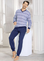 Schlafanzug mit V-Ausschnitt und Bündchenabschlüssen 