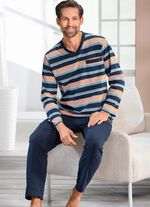 Zweierpack Schlafanz&uuml;ge mit V-Ausschnitt und offenen Abschl&uuml;ssen 