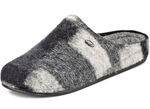 Pantoffel aus flauschigem, buntem Wollstoff GRAU-SCHWARZ