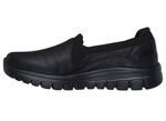 SKECHERS, klassiche Damen-Slipper, aus Synthetik und elastischem Strick-Material SCHWARZ