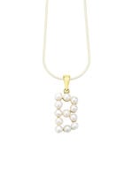 Personalisierte Eleganz: Buchstaben-Anhänger mit Süßwasser-Zuchtperlen 