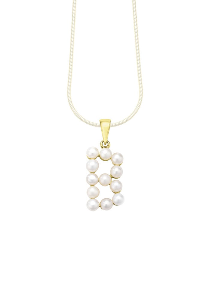 Personalisierte Eleganz: Buchstaben-Anhänger mit Süßwasser-Zuchtperlen 