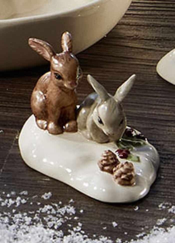 H&auml;sschen im Schnee GR&Uuml;N-BRAUN