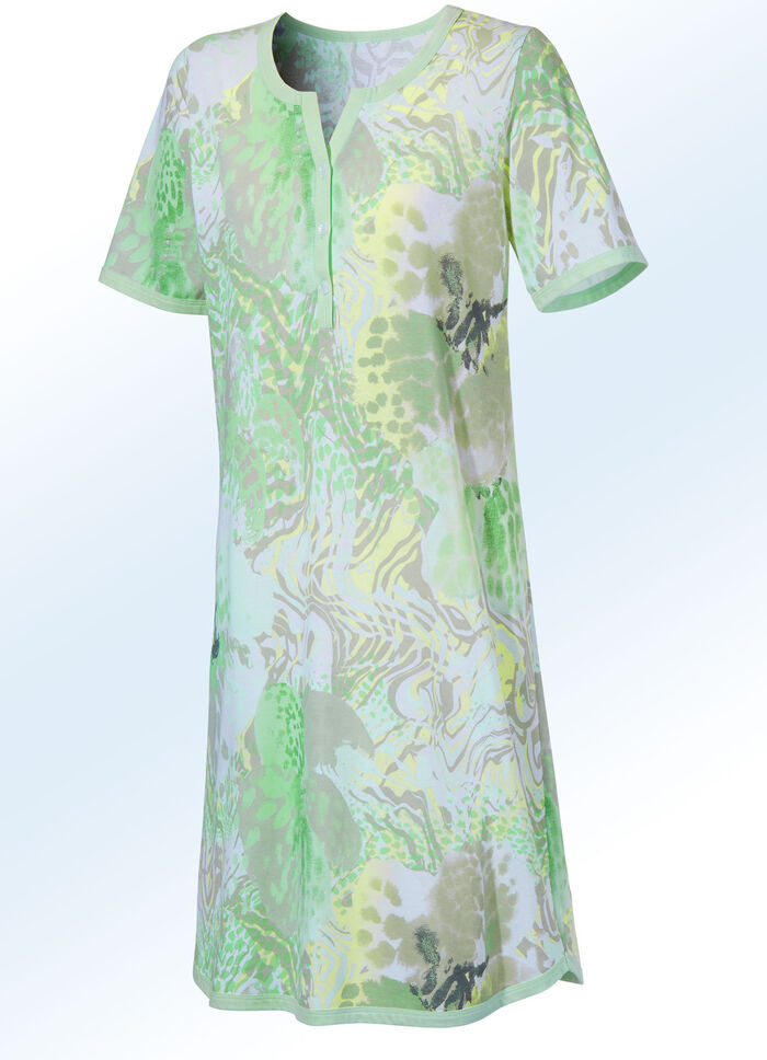 Nachthemd, knielang mit Knopfleiste 