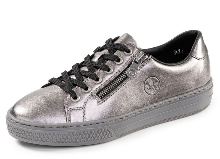 Rieker, modische Damen-Sneaker, mit Reißverschluss ALTSILBER