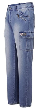 Trendige Jeans mit 8 Taschen in 2 Farben HELLBLAU