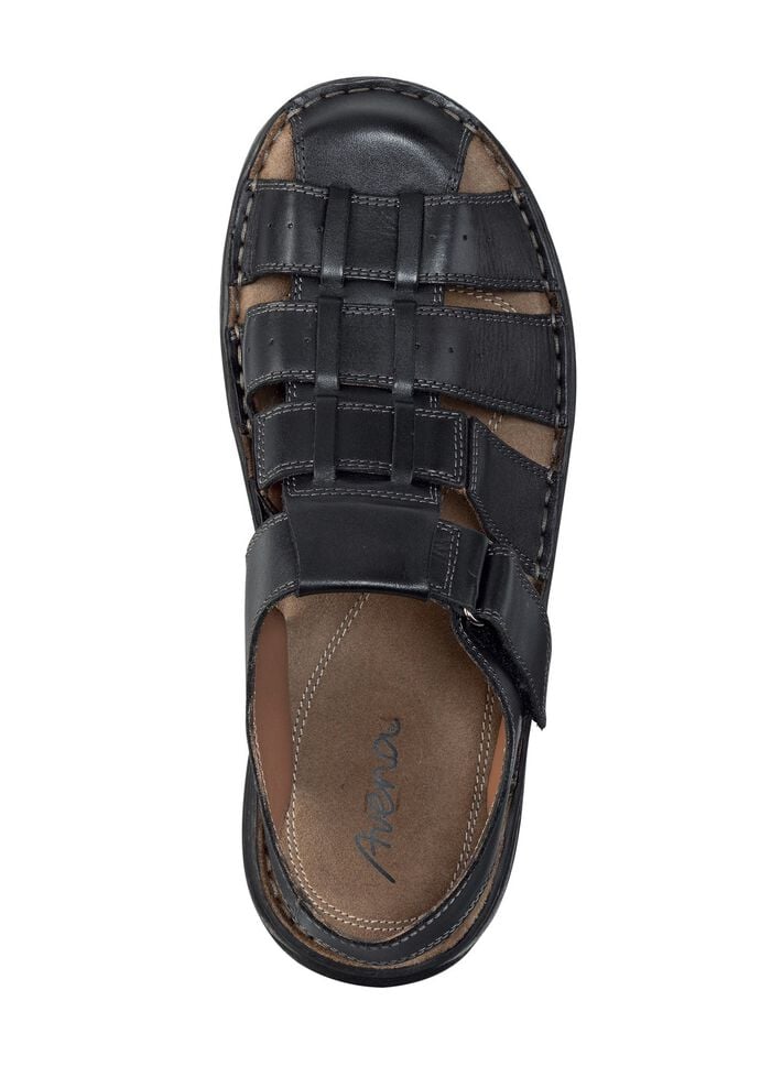 Sandale aus gefettetem, schattiertem Rindleder 