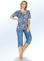 Zweierpack Schlafanzüge mit gebogten Abschlüssen und Knopfleiste 