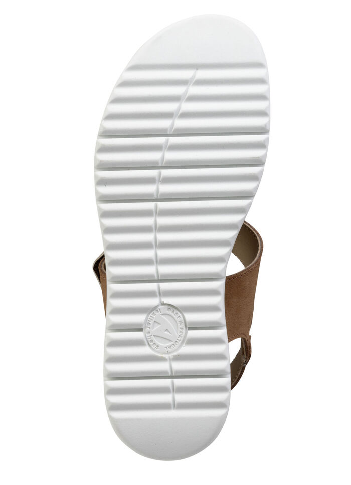 ELENA EDEN, bequeme Damen-Sandalen, Weite H, mit herausnehmbarem Fußbett COGNAC