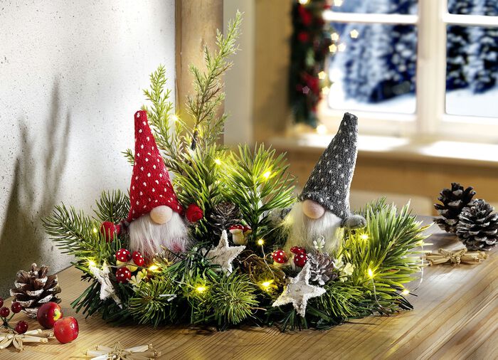 Beleuchtetes Gesteck, batteriebetrieben 