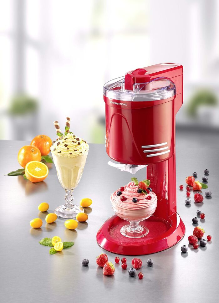 Softeismaschine im nostalgischen Retro-Design ROT