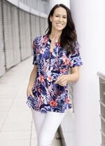 Shirt-Tunika mit Stehkragen 