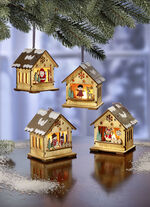 Beleuchtete Weihnachtsmarktszene, 4-teilig 